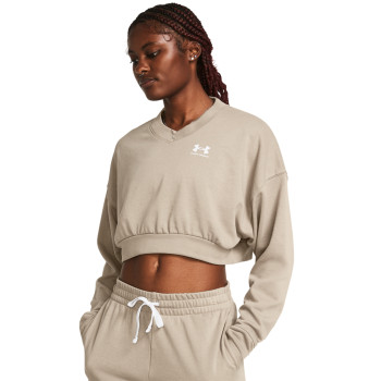 UA RIVAL TERRY OS CROP CRW 